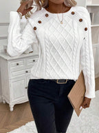 Catharina | Pull en Tricot à Détails Boutonnés