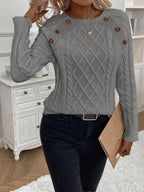Catharina | Pull en Tricot à Détails Boutonnés