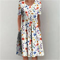 Robe d'été fleurie à coupe évasée pour femmes - Emma