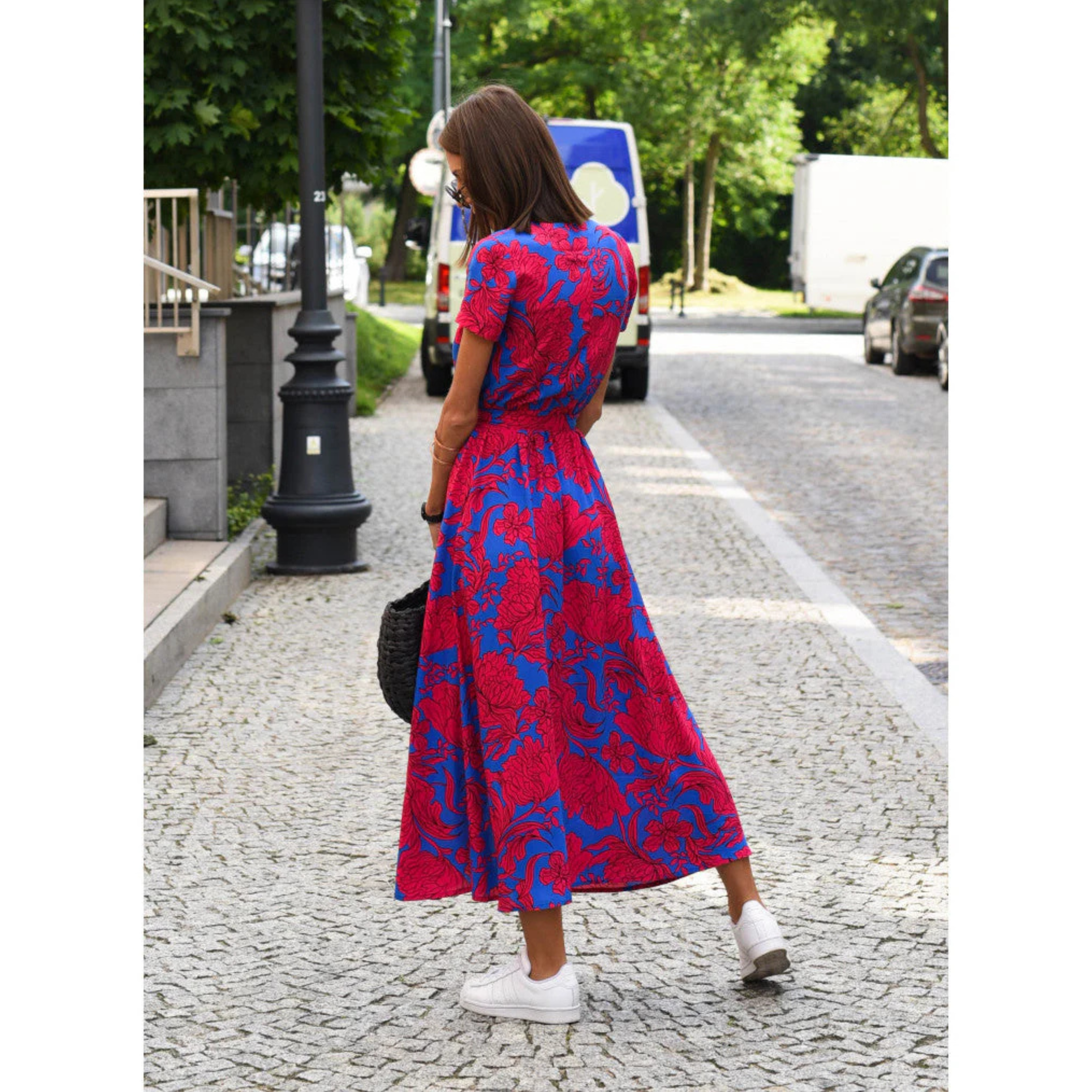 Floriana | Robe Maxi Portefeuille à Imprimé Botanique