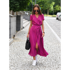 Floriana | Robe Maxi Portefeuille à Imprimé Botanique