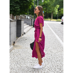 Floriana | Robe Maxi Portefeuille à Imprimé Botanique